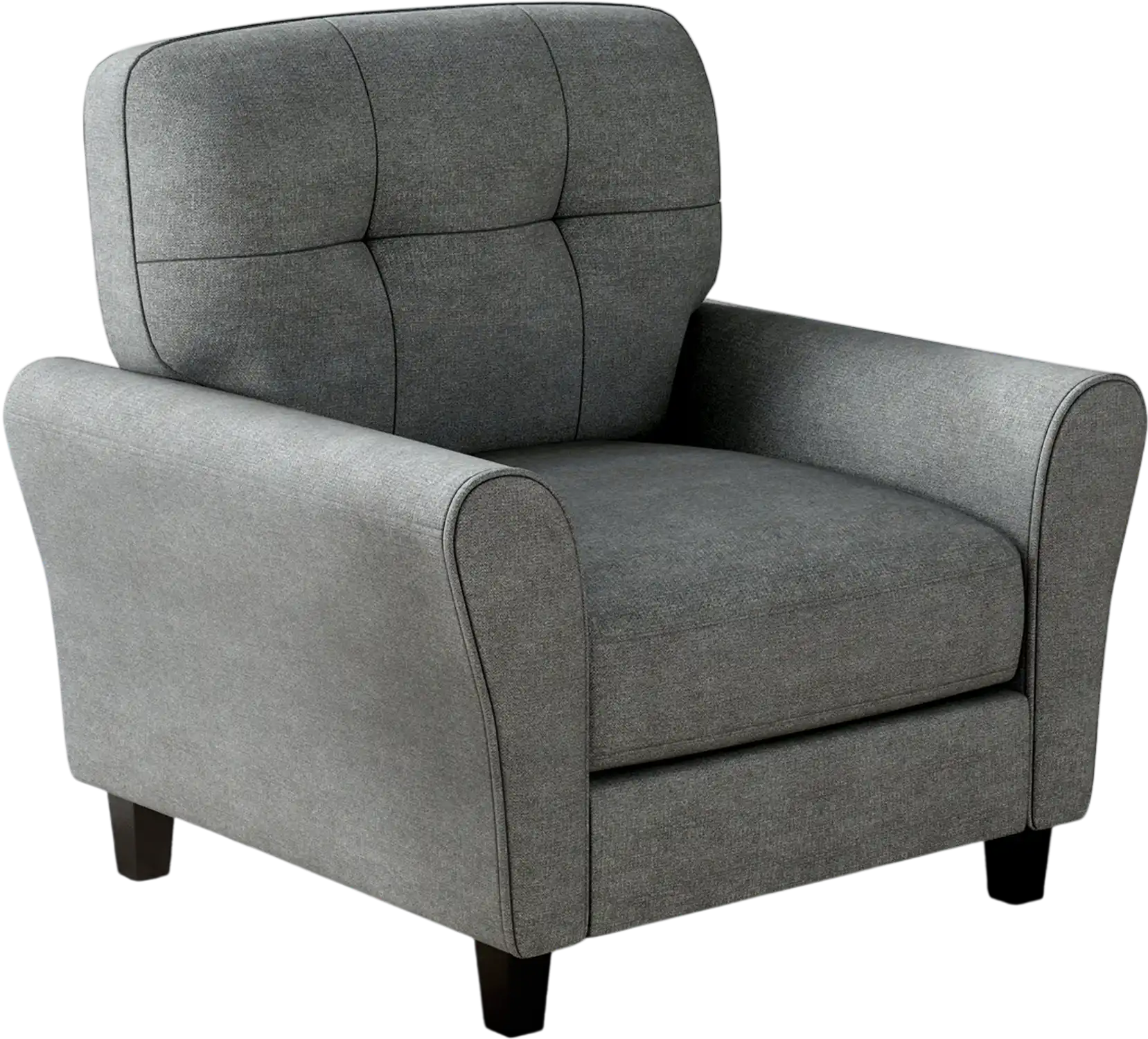 Costway Modern Upholstered Accent Chair Gray Rubber Wood Legs 96584271 New