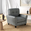 Modern Upholstered Accent Chair with Rubber Wood Legs-Gray - Gallery View 1 of 8