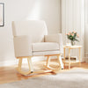 Upholstered Rocking Chair with and Solid Wood Base-Beige - Gallery View 1 of 9