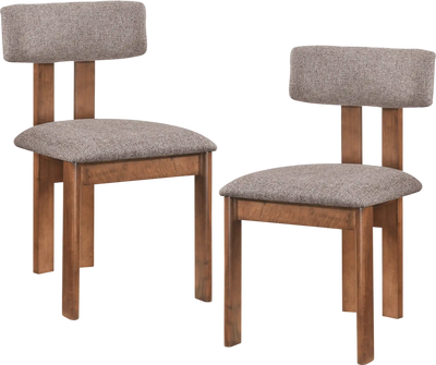 Costway Upholstered Rubber Wood Dining Chairs Set of 2 Curved Backrest 42113923 New
