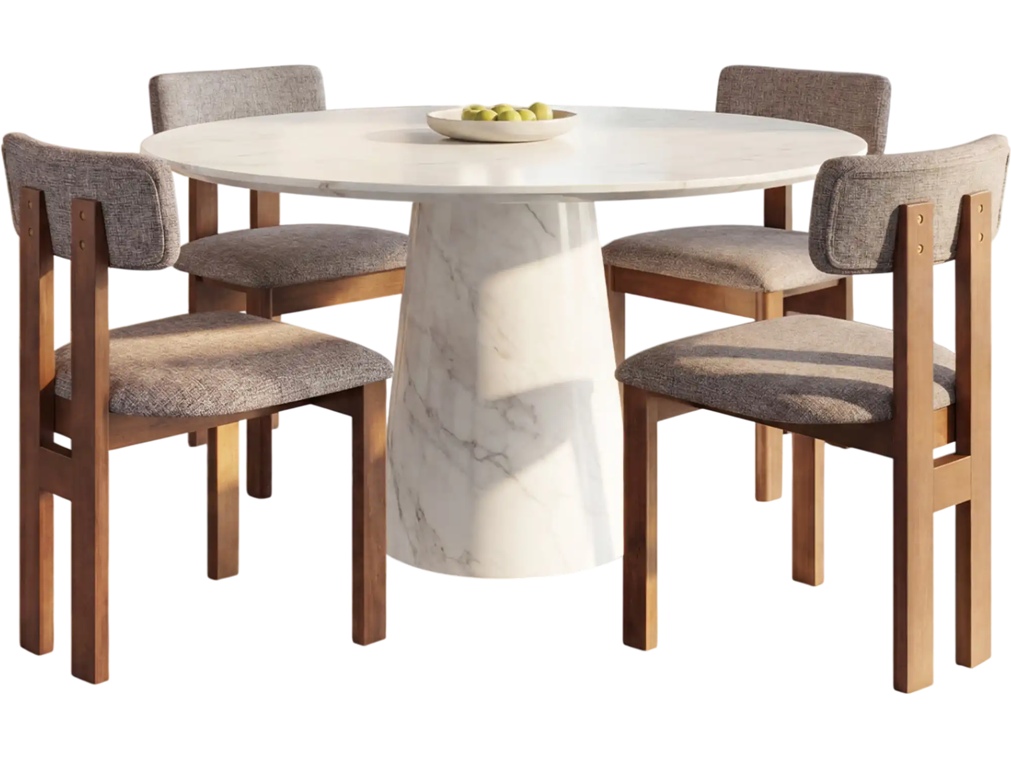 Costway Upholstered Rubber Wood Dining Chairs Set of 4 Curved Backrest Walnut 32435823 New