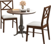 Brown upholstered side dining chairs set of 2 with rubber wood frame, perfect for kitchen or dining room use.
