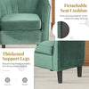 Upholstered teddy velvet club barrel chair in green with detachable seat cushion and thickened support legs for.