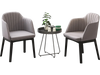 Curved backrest grey upholstered velvet dining chairs set of 2 with rubber wood frame, ideal for dining or relaxing.
