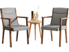 Set of 2 gray upholstered wooden accent chairs with high back, soft cushions, and ergonomic design for living rooms.