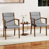 Set of 2 gray upholstered wooden accent chairs with high back, soft cushions, and ergonomic armrests for living rooms.