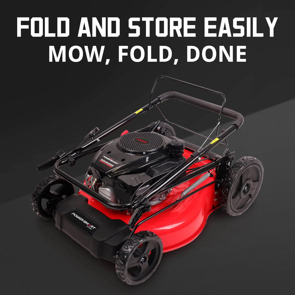 Powersmart V8721C 2-In-1 Push Lawn Mower 21" 144cc Gas Engine Red New