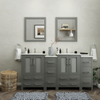 Vanity Art Brescia 72" Bathroom Vanity Double Sink Combo Set with Ceramic Tops and Mirrors VA3024 New