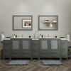 Vanity Art Brescia 108" Bathroom Vanity Double Sink Set with Ceramic Top and Mirror VA3036 New