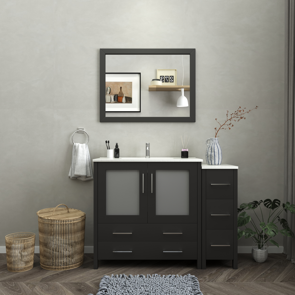 Vanity Art Brescia 48" Bathroom Vanity Single Sink Set with Ceramic Top and Mirror VA3036 New