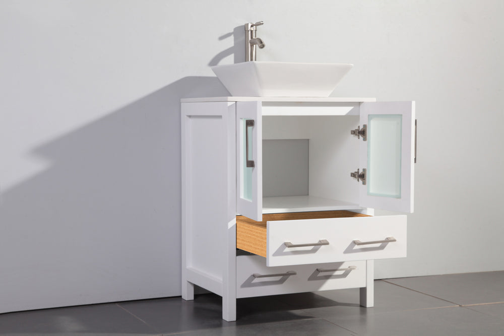 Vanity Art Ravenna 36" Bathroom Vanity Single Sink Combo Set with Marble Top and Mirror VA3124 New