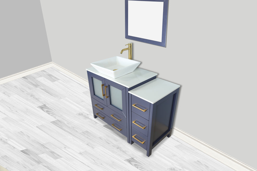 Vanity Art Ravenna 42" Bathroom Vanity Single Sink Combo Set with Marble Top and Mirror VA3130 New