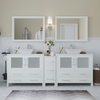 Vanity Art Ravenna 84" Bathroom Vanity Double Sink Combo Set with Marble Top and Mirror VA3136 New