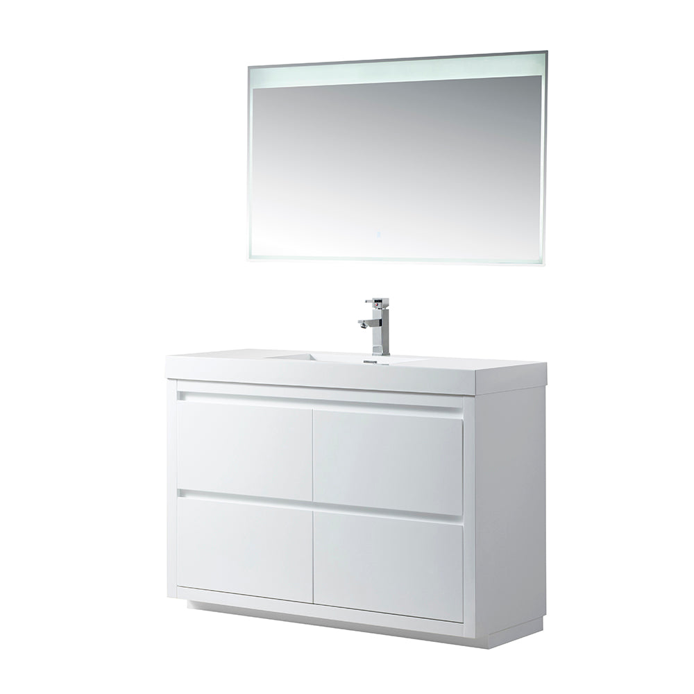 Vanity Art Annecy 48" Bathroom Vanity Single Sink Floor Standing Resin Top VA6048WF New