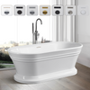 Vanity Art Bathtub 59" Free-Standing Center Drain Slotted Overflow Acrylic White VA6610-S New