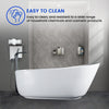 Vanity Art Beziers 59" Bathtub Free-Standing Slotted Overflow Resin Stone Glossy White VA6911-GS New