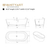 Vanity Art Alsace 65" Bathtub Free-Standing Center Drain Slotted Overflow Resin Stone Glossy White VA6912-GL New