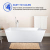 Vanity Art Bretagne 67" Bathtub Free-Standing Slotted Overflow Resin Stone Matte White VA6914-ML New