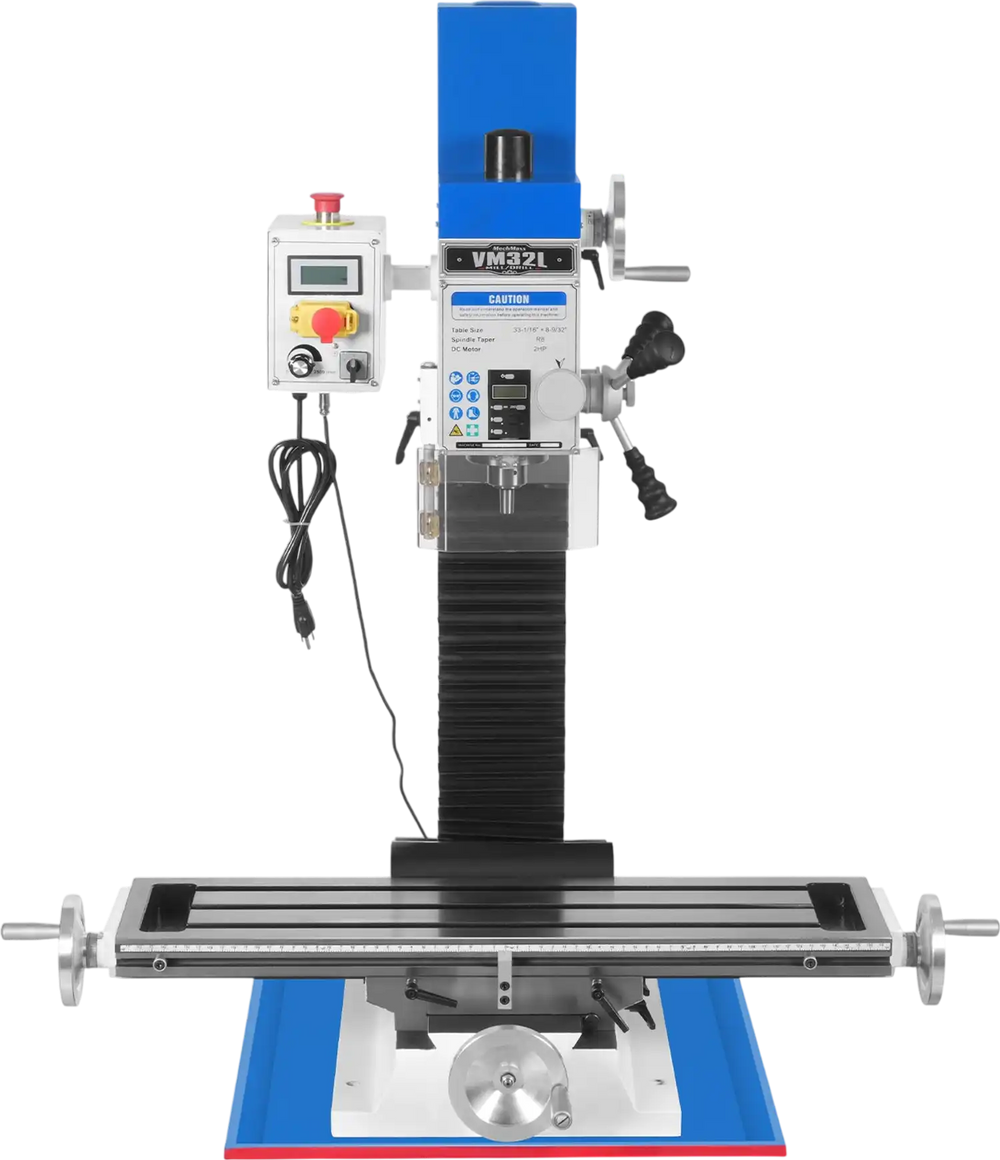 8-1/4"x33'' Industrial Benchtop Mill Drill Machine Brushless Motor, Variable Speed, R8 Spindle, 2 HP, 110V, Compact Milling Drilling Tool for Garage Shop, DIY Metalworking without Stand VM32L