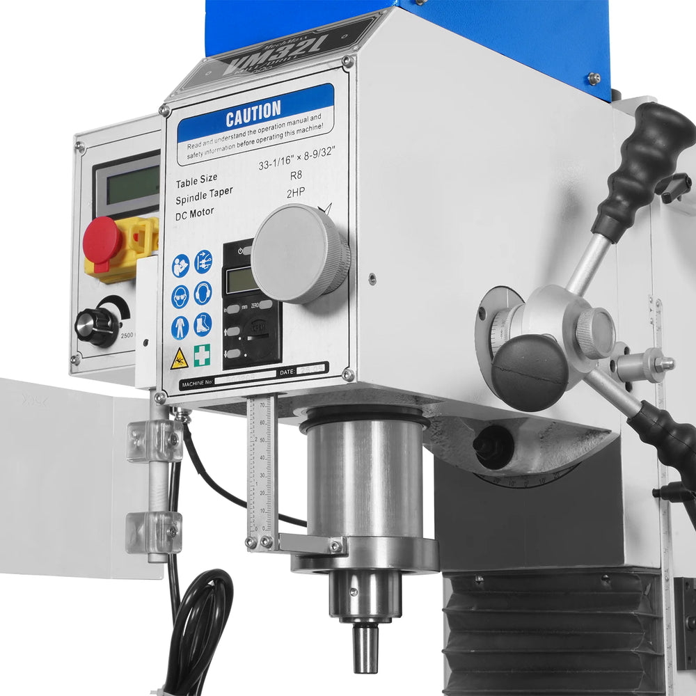 8-1/4"x33'' Industrial Benchtop Mill Drill Machine with DRO, Variable Speed, Brushless Motor, R8 Spindle, 2 HP, 110V, Compact Milling Drilling Tool for Garage Shop, DIY Metalworking without Stand VM32LD