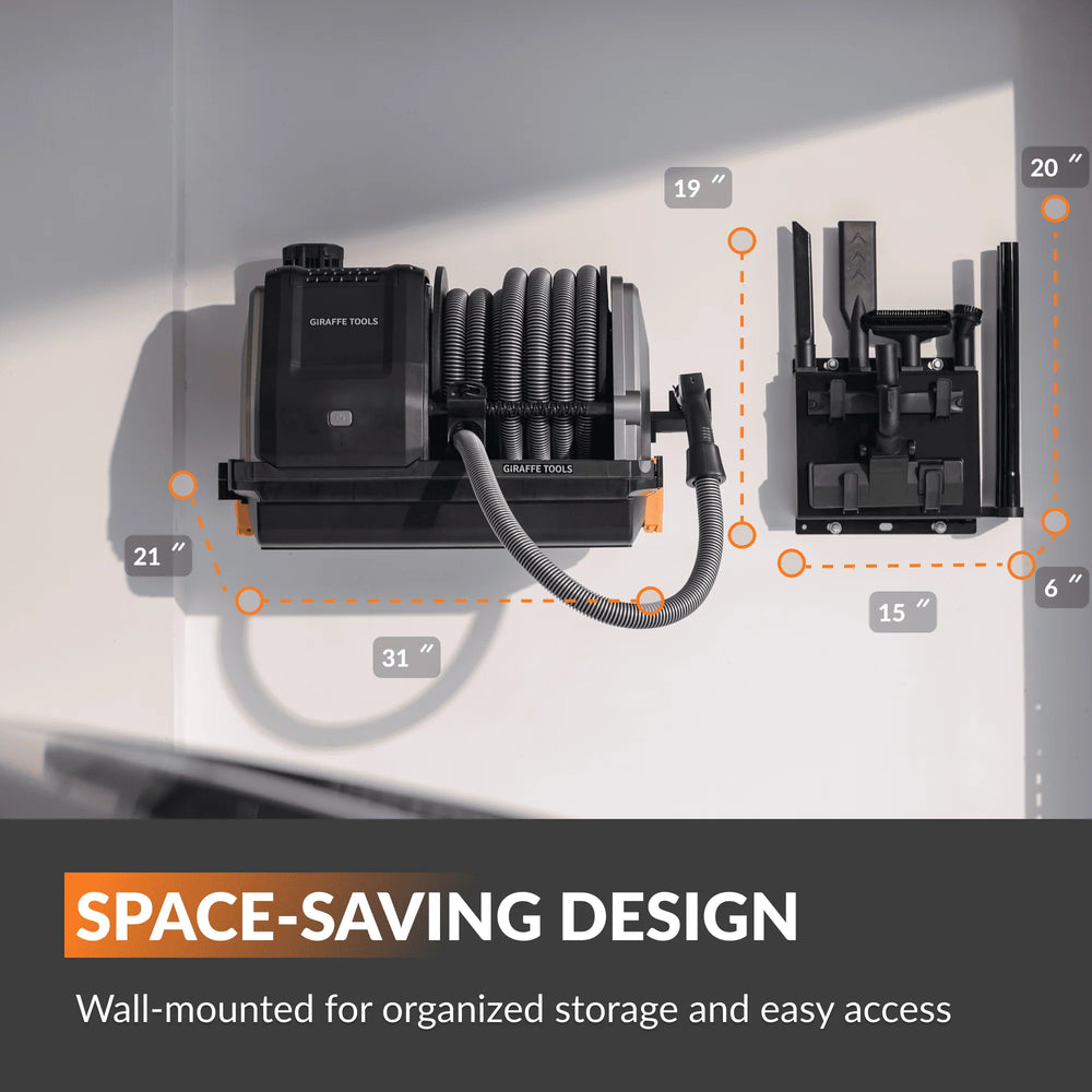 Giraffe Tools Grandstorm Retractable Vacuum Cleaner with 30' Hose 4.5 Gal. Dustbin New