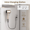Charging station with 2 outlets and 2 USB ports, designed for the Vanity Desk with Mirror & Lights for convenient makeup use.