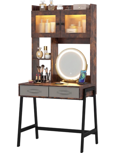 Costway Vanity Desk Rotatable Mirror Lights 3 Colors 29154098 New