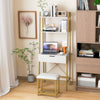 Ladder Vanity Desk Set with Flip Top Mirror and Cushioned Stool-Golden - Gallery View 1 of 10