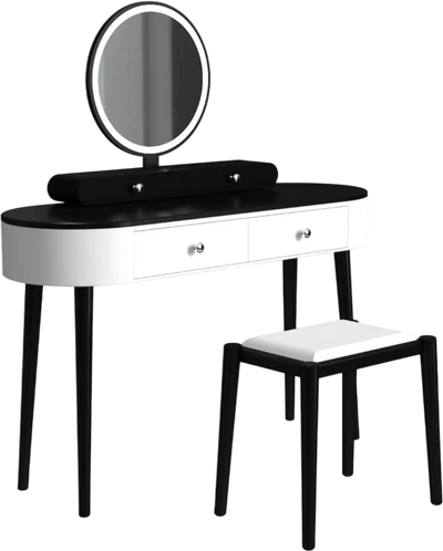 Costway Makeup Vanity Table Set LED Mirror 3 Drawers 18246597 New