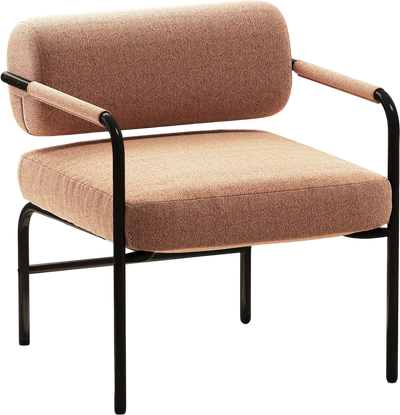 Costway Velvet Upholstered Accent Chair Metal Armrests Brown 237145896 New