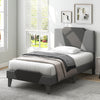 Full/Queen/Twin Velvet Upholstered Bed Frame with High Headboard-Twin Size - Gallery View 1 of 14