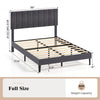 Full size velvet upholstered platform bed with adjustable headboard, wooden slats, and sturdy support for optimal.