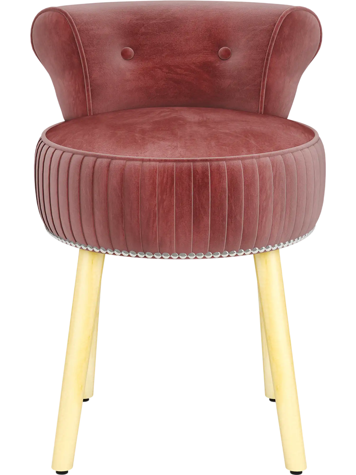 Costway Velvet Vanity Chair Upholstered Tufted Low Back Solid Wood Legs 73238146 New