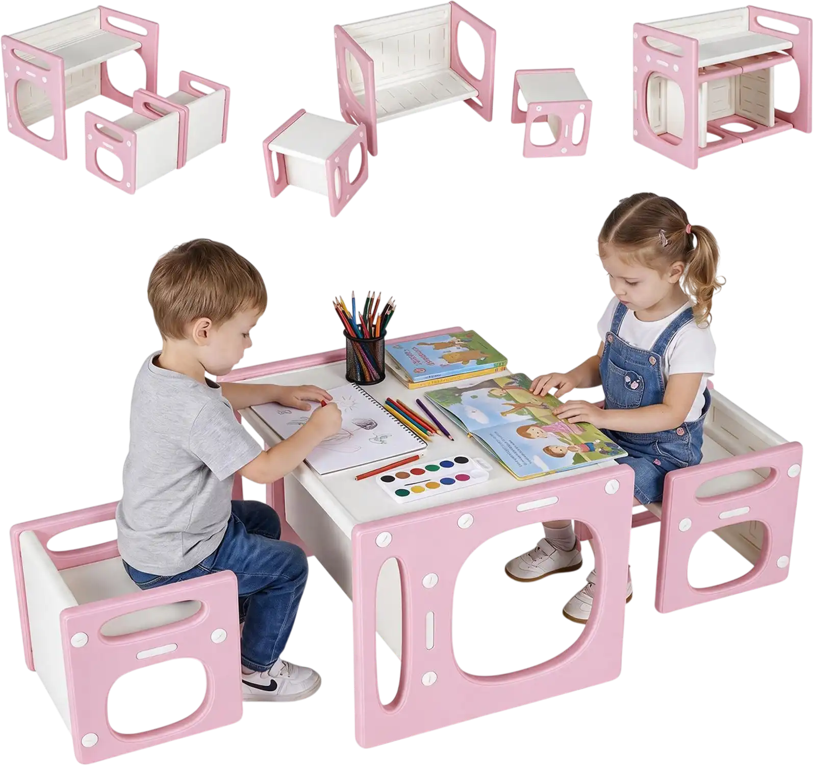 Costway Kids Table & 2 Chairs Set for Toddlers Ages 1-5 25820318 New