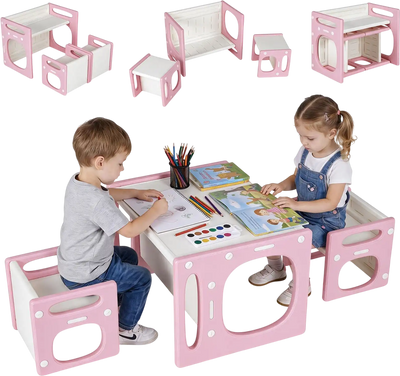 Costway Kids Table & 2 Chairs Set for Toddlers Ages 1-5 25820318 New