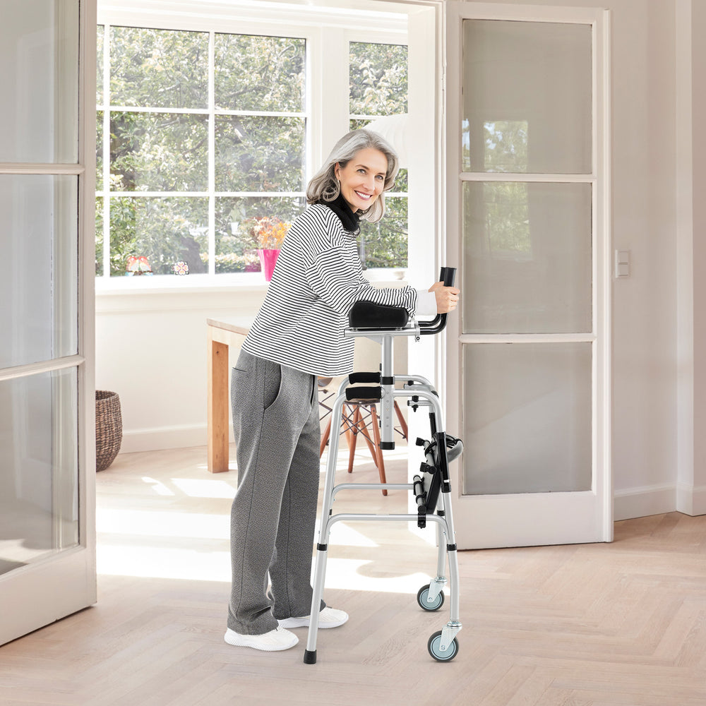 Versatile Rolling Walker for Rehabilitation Training-Silver - Gallery View 1 of 10