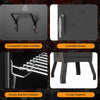 Vertical 2-tier outdoor barbeque grill with lockable doors, sturdy bracket holders, and convenient side handles for.