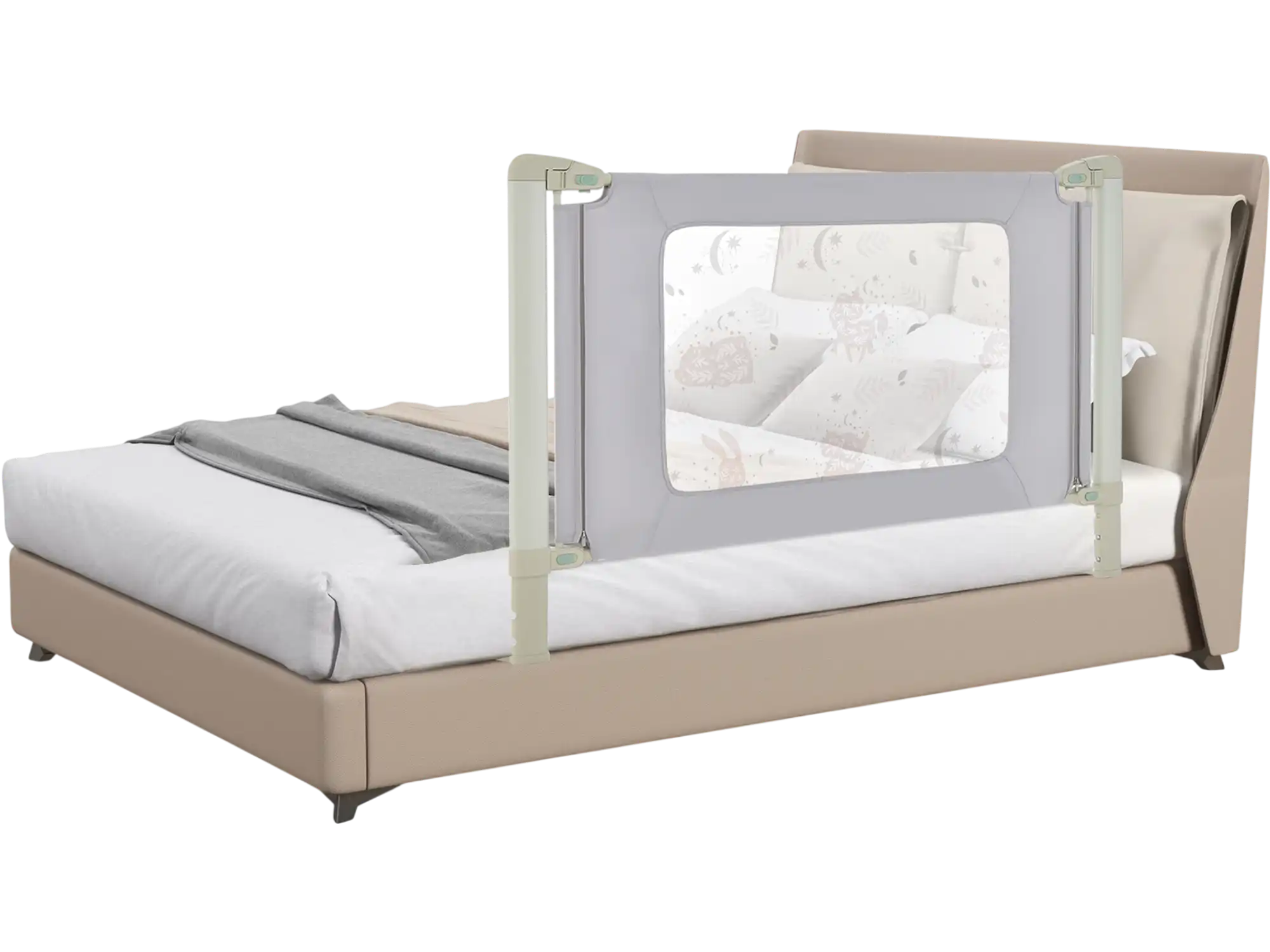 Costway Vertical Lifting Toddler Bed Rail Guard Double Lock 91685423 New