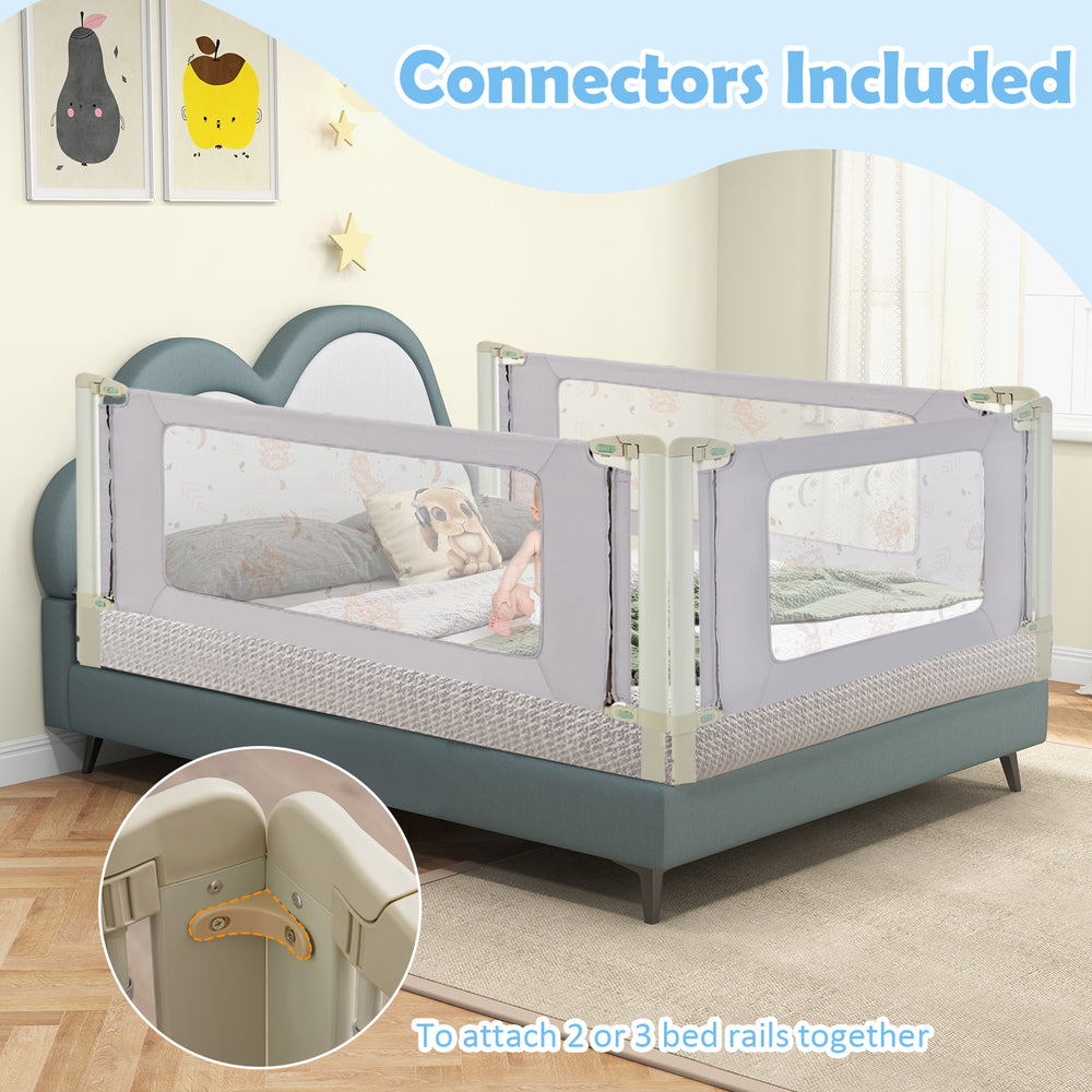 Vertical lifting bed rail for toddlers, 59 inches, with adjustable heights and double lock for safety, ideal for.