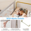 Vertical lifting bed rail for toddlers with breathable mesh cloth, adjustable heights, and double safety lock for.