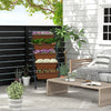 5-tier vertical raised garden bed with wheels, brown planter boxes, ideal for outdoor gardening on patios or balconies.