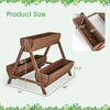 Vertical raised garden bed with 3 wooden planter boxes, made of fir wood, ideal for growing diverse plants outdoors.