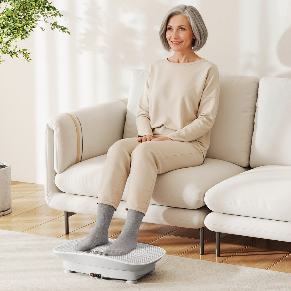 Vibration Plate Exercise Machine for Lymphatic Drainage and Weight Loss with 10 Speed Intensities-Gray - Gallery View 1 of 11