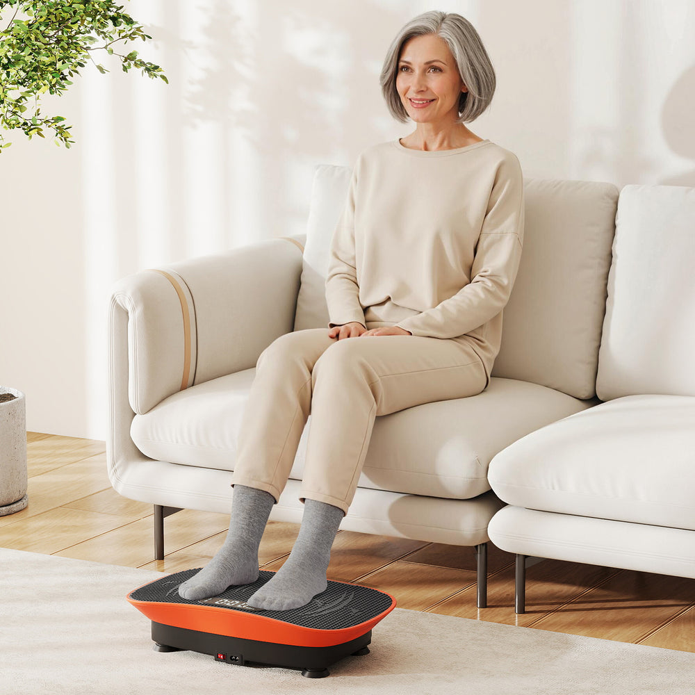 Vibration Plate Exercise Machine for Lymphatic Drainage and Weight Loss with 10 Speed Intensities-Orange - Gallery View 1 of 11