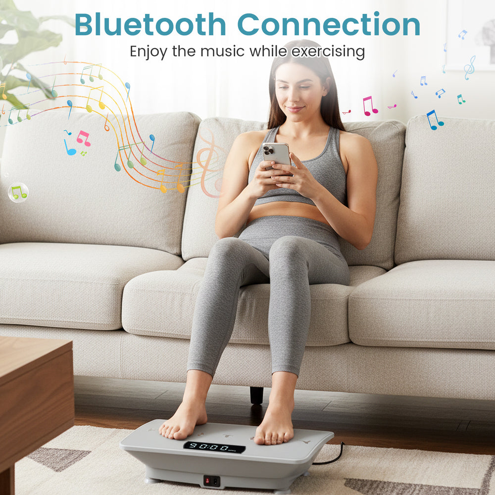 Vibration Plate Exercise Machine with Gravity Sensor for Home-Gray - Gallery View 1 of 13