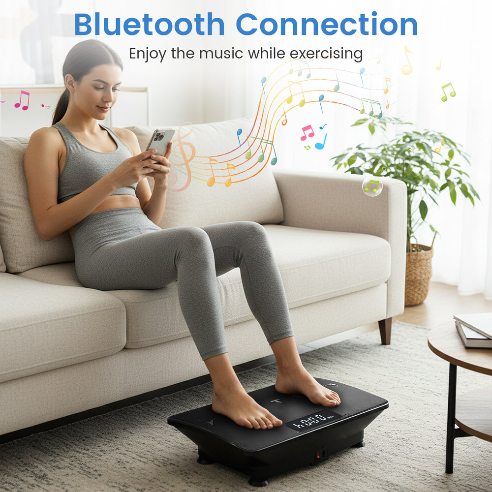 Vibration Plate Exercise Machine with Gravity Sensor for Home-Black - Gallery View 1 of 13