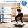 Vibration plate exercise machine in black, featuring gravity sensor and 10 speed levels for personalized workouts at.