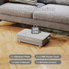 Vibration plate exercise machine in gray with remote control, featuring a compact design for home gym workouts.
