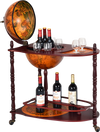 Vintage Globe Rolling Wine Bar Cart with Extra Shelf