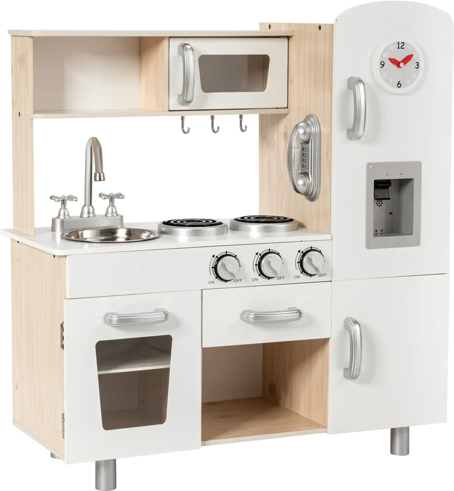 Costway Vintage Kids Play Kitchen Water Dispenser Pretend Cooking Playset 14957380 New